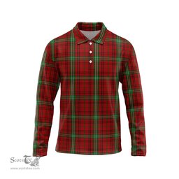 Scottish Morrison Tartan Long Sleeve Plaid Polo Shirt