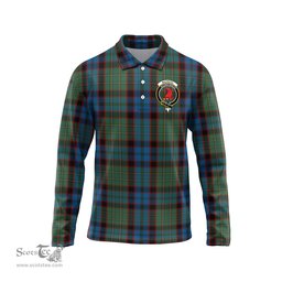 Scottish MacNicol Hunting Clan Crest Tartan Polo Long Sleeve Plaid Polo Shirt
