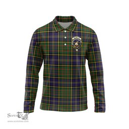 Scottish MacMillan Hunting Modern Clan Crest Tartan Polo Long Sleeve Plaid Polo Shirt