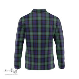 Scottish MacKenzie Hunting Green Clan Crest Tartan Polo Long Sleeve Plaid Polo Shirt