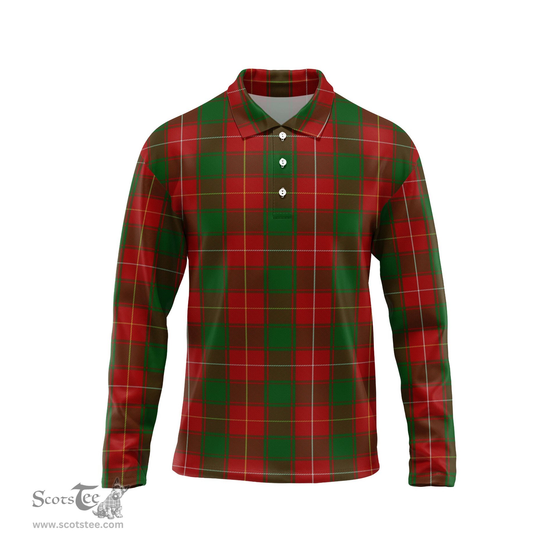 Scottish MacFie Tartan Long Sleeve Plaid Polo Shirt
