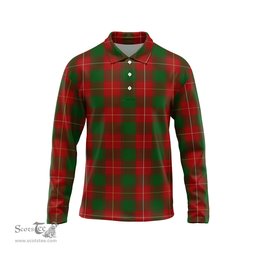 Scottish MacFie Tartan Long Sleeve Plaid Polo Shirt