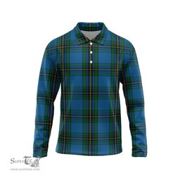 Scottish Murray of Elibank Tartan Long Sleeve Plaid Polo Shirt