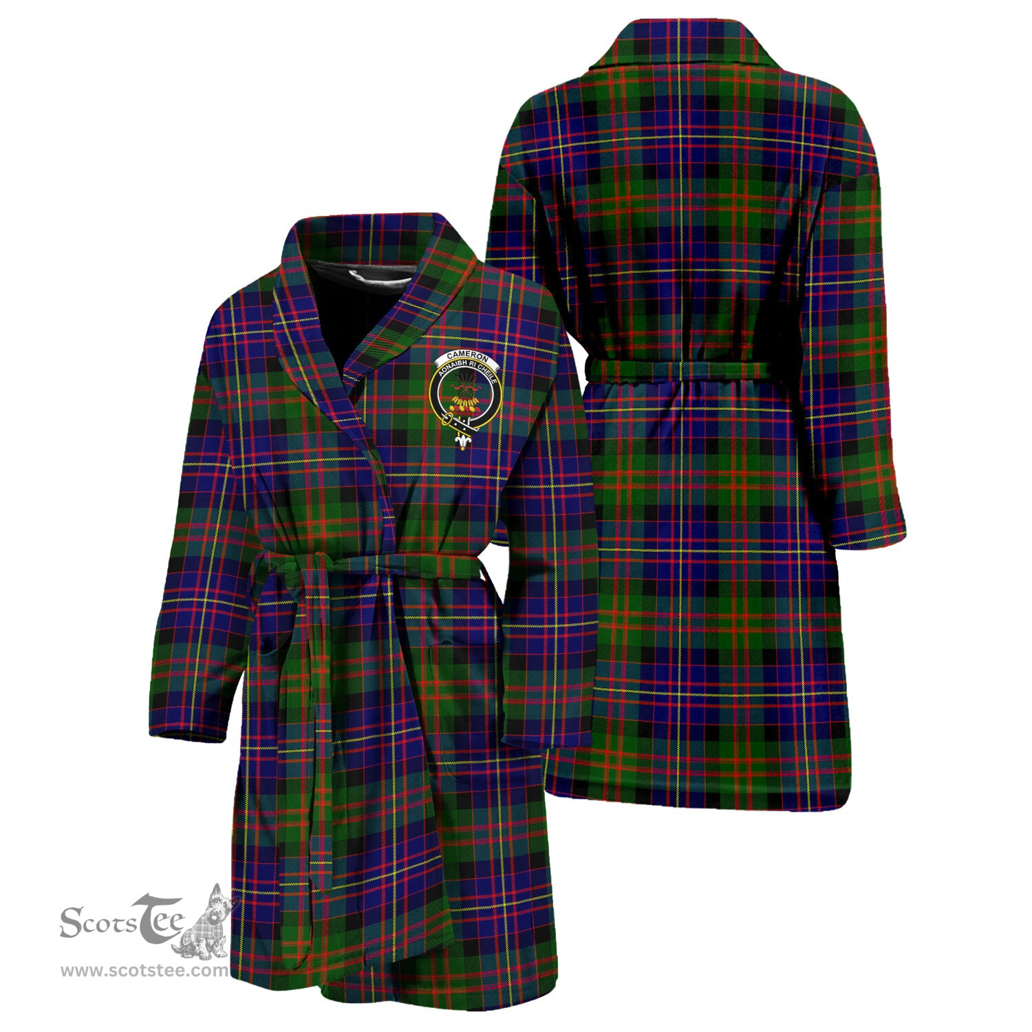 Scottish Cameron of Erracht Modern Clan Family Crest Tartan Bathrobe