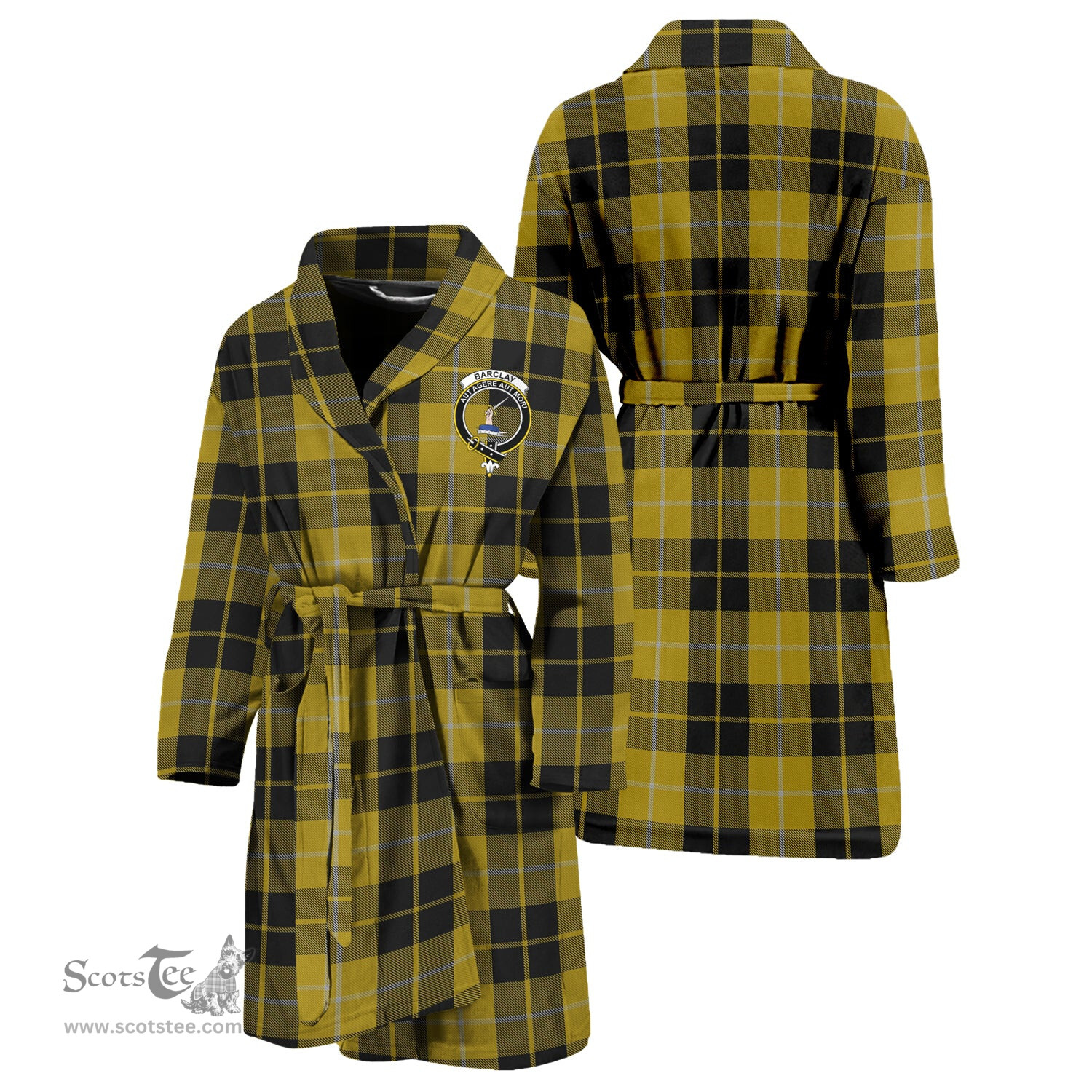 Scottish Barclay Dress Clan Family Crest Tartan Bathrobe