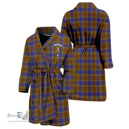 Scottish Balfour Modern Clan Family Crest Tartan Bathrobe