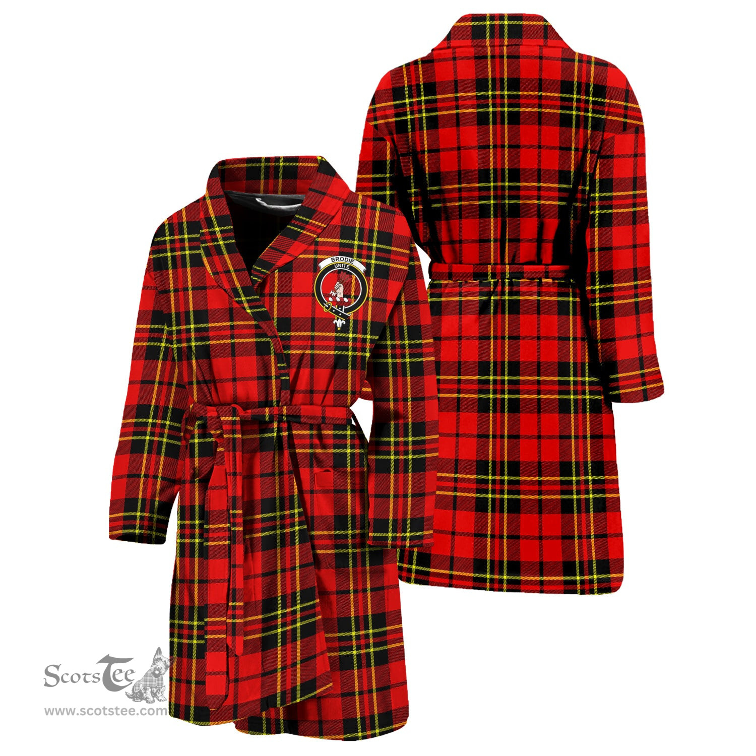 Scottish Brodie Modern Clan Family Crest Tartan Bathrobe