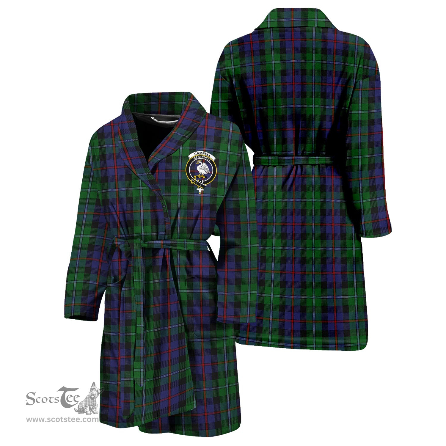 Scottish Campbell of Cawdor Clan Family Crest Tartan Bathrobe