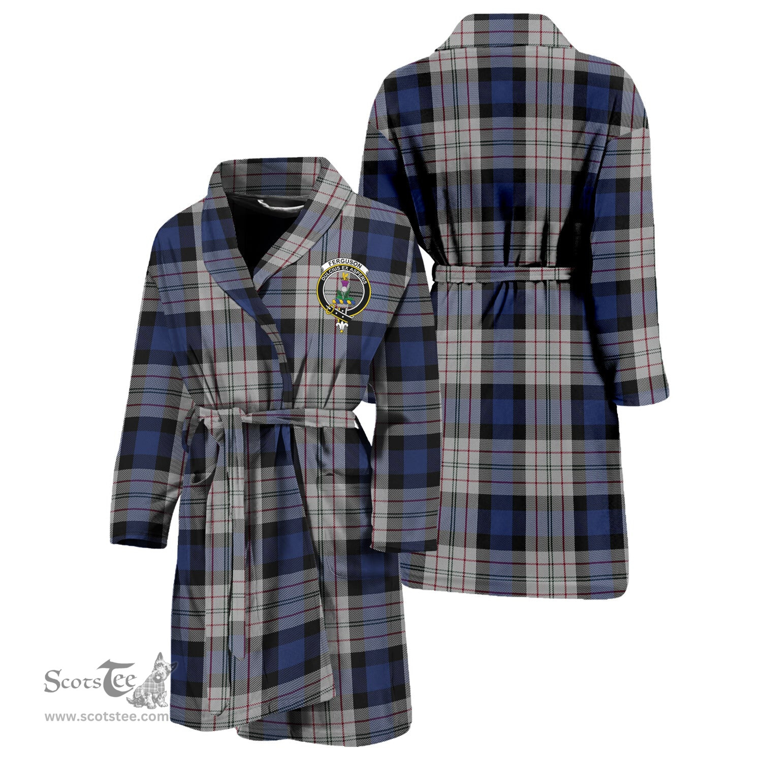 Scottish Ferguson Dress Clan Family Crest Tartan Bathrobe
