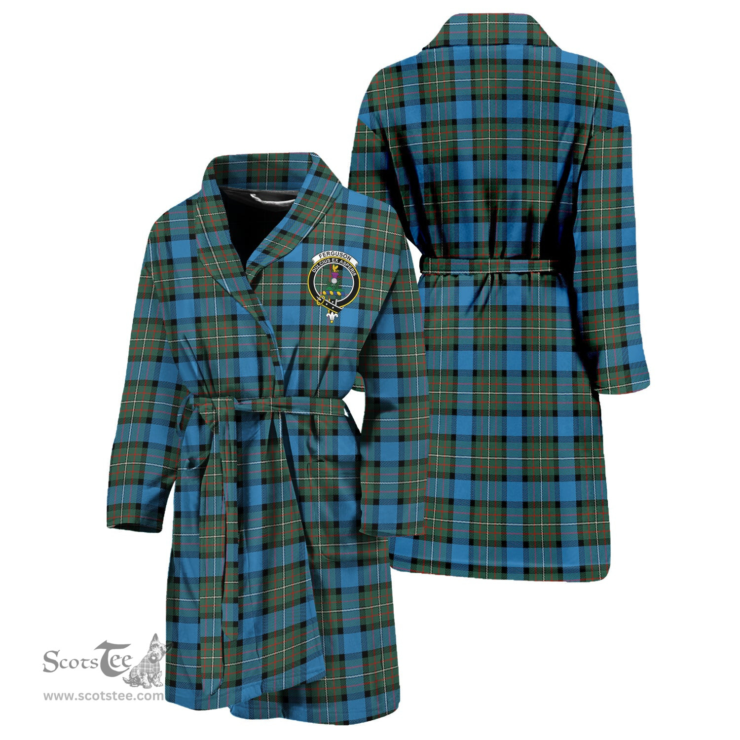 Scottish Fergusson Ancient Clan Family Crest Tartan Bathrobe