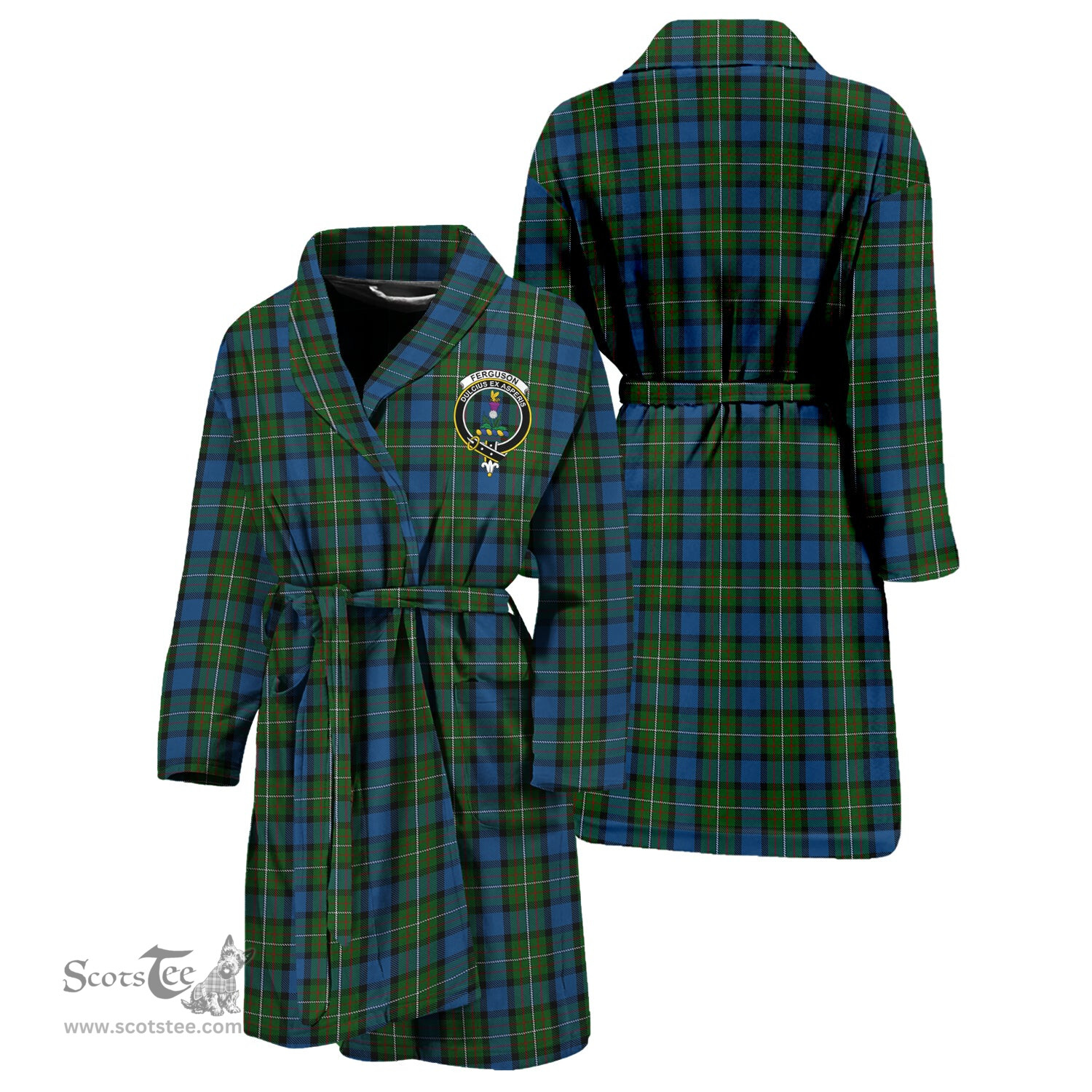 Scottish Ferguson of Atholl Clan Family Crest Tartan Bathrobe