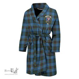 Scottish Cockburn Modern Clan Family Crest Tartan Bathrobe