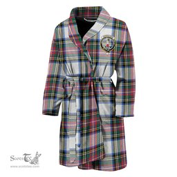 Scottish Dennistoun Clan Family Crest Tartan Bathrobe