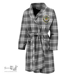 Scottish Douglas Grey Modern Clan Family Crest Tartan Bathrobe