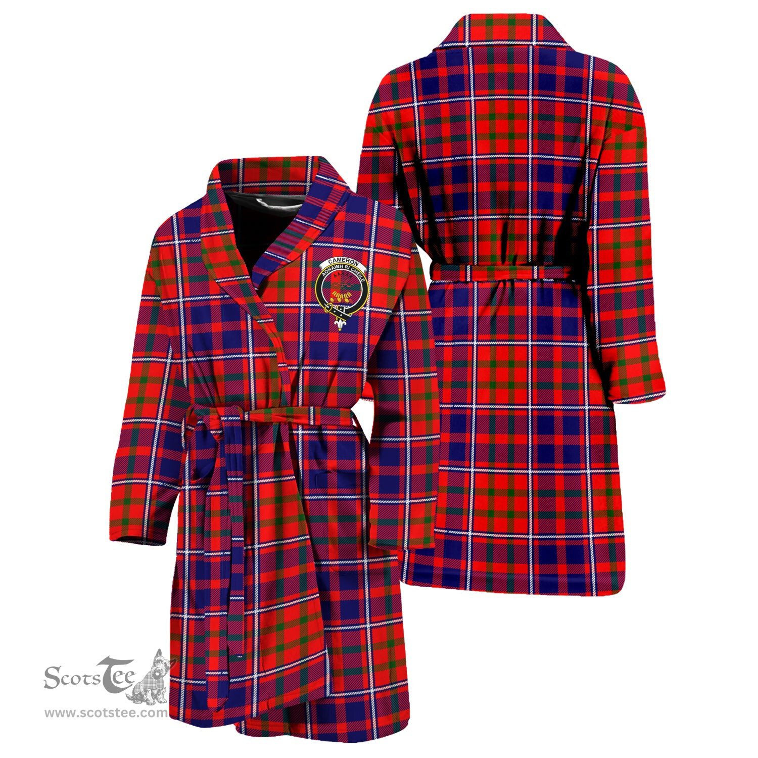 Scottish Cameron of Lochiel Modern Clan Family Crest Tartan Bathrobe