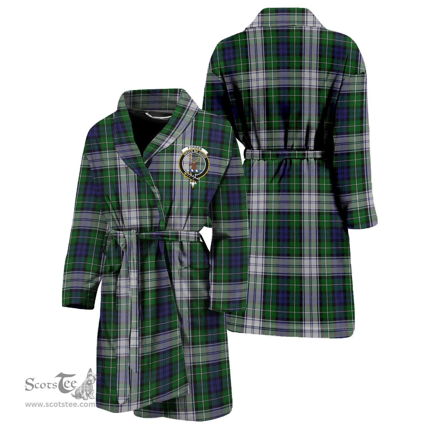 Scottish Forbes Dress Clan Family Crest Tartan Bathrobe