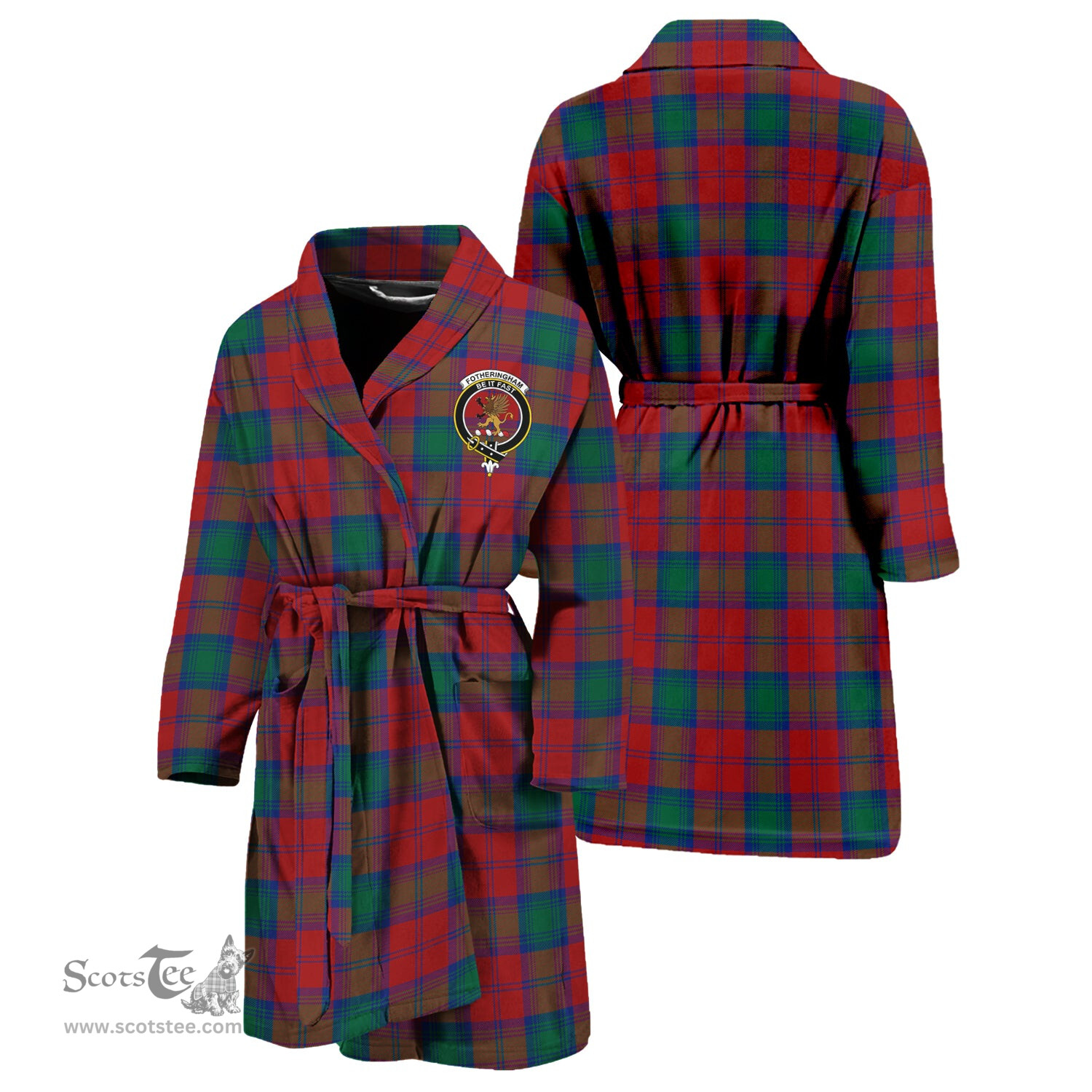 Scottish Fotheringham Modern Clan Family Crest Tartan Bathrobe