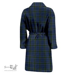 Scottish Cockburn Blue Clan Family Crest Tartan Bathrobe