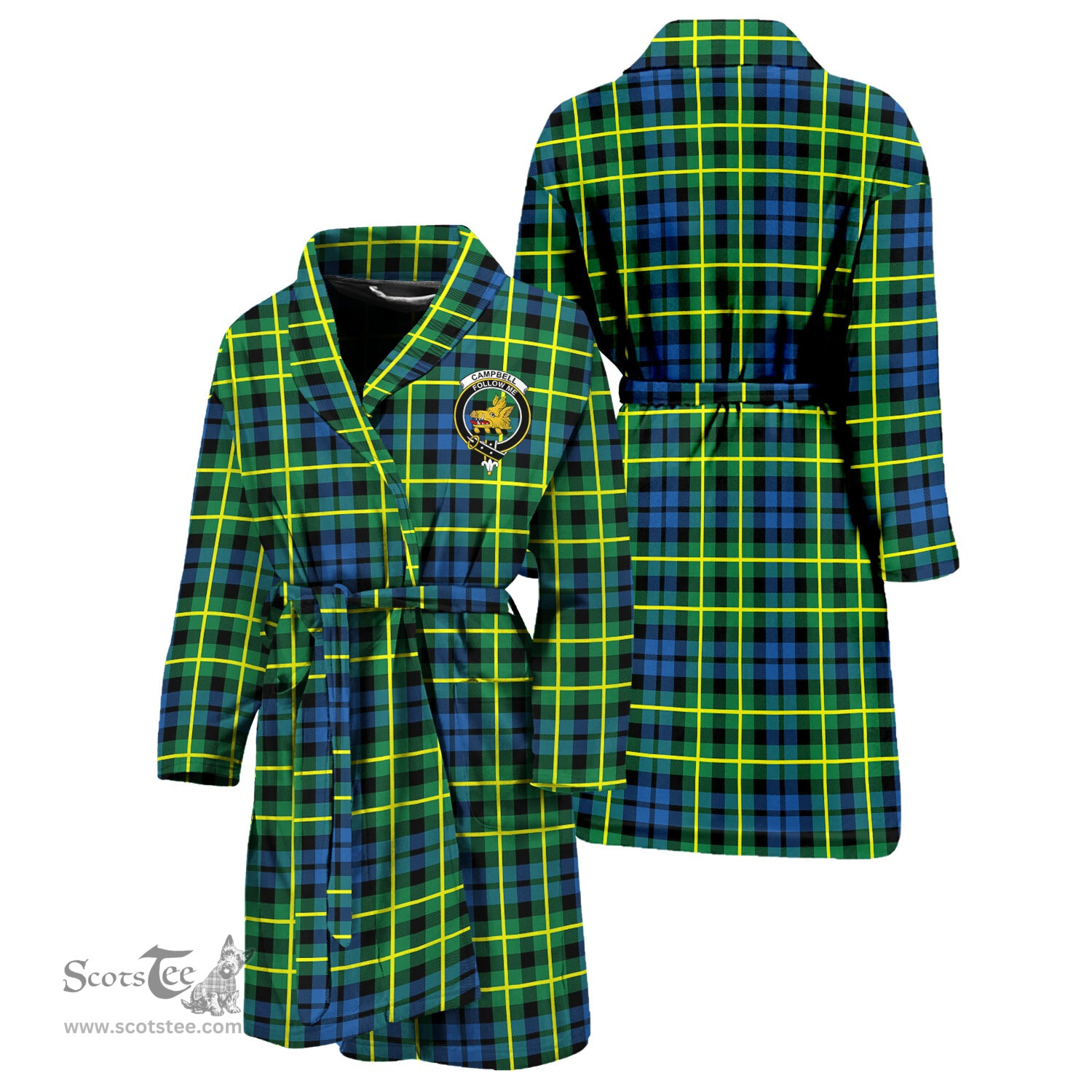 Scottish Campbell of Breadalbane Ancient Clan Family Crest Tartan Bathrobe