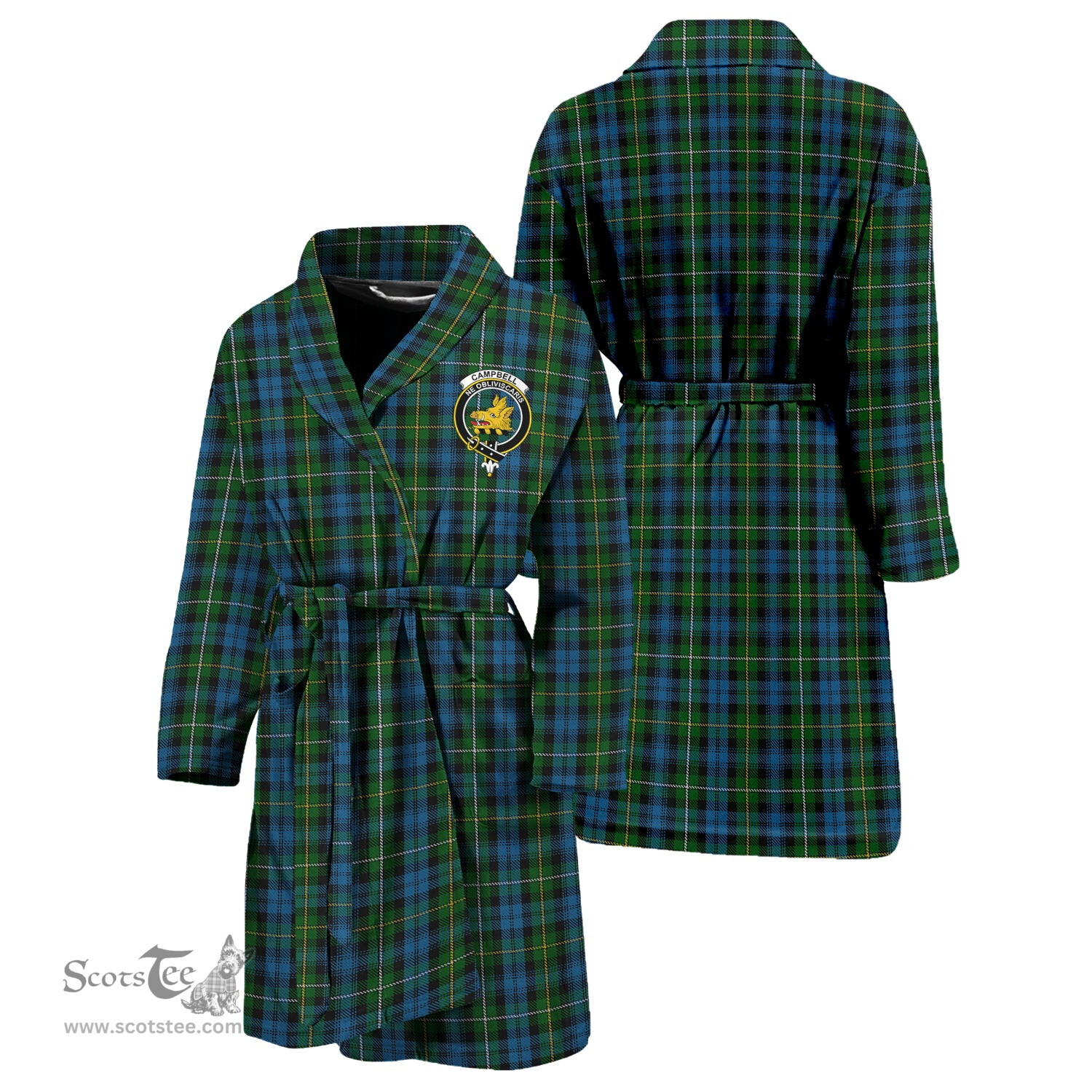 Scottish Campbell of Argyll #02 Clan Family Crest Tartan Bathrobe