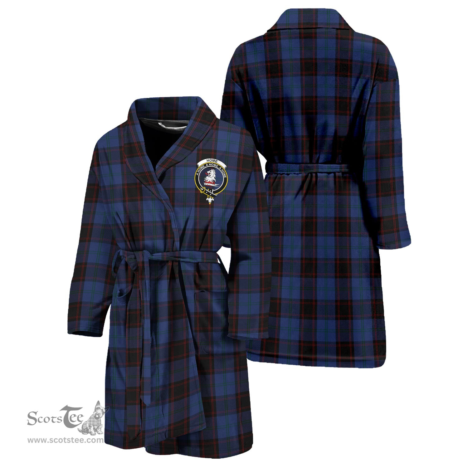Scottish Home (Hume) Clan Family Crest Tartan Bathrobe