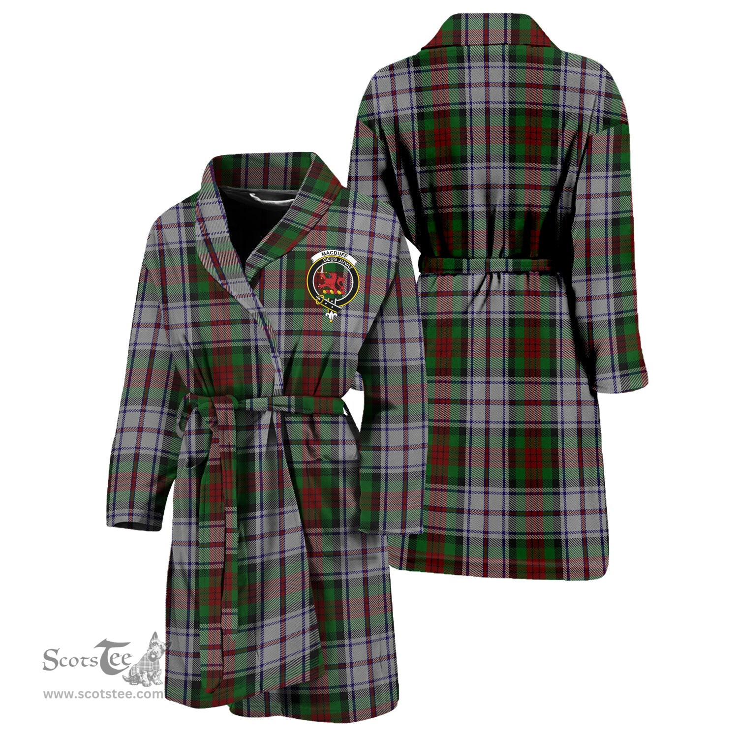 Scottish MacDuff Dress Clan Family Crest Tartan Bathrobe