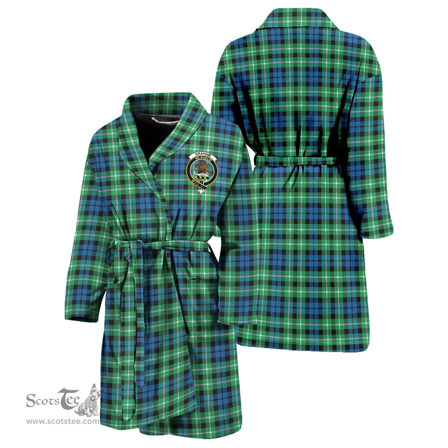 Scottish Graham of Montrose Ancient Clan Family Crest Tartan Bathrobe