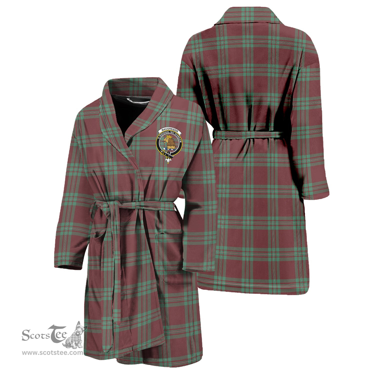 Scottish MacGregor Hunting Ancient Clan Family Crest Tartan Bathrobe
