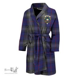 Scottish Kinnaird Clan Family Crest Tartan Bathrobe