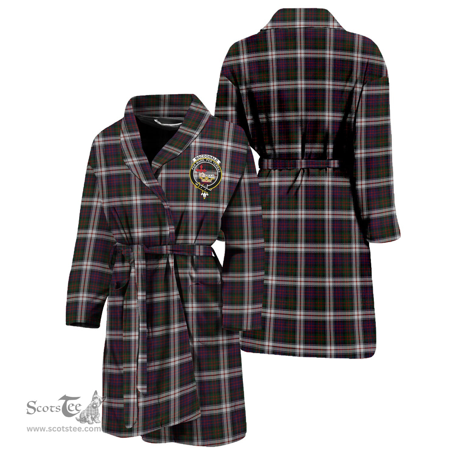 Scottish MacDonald Dress Clan Family Crest Tartan Bathrobe