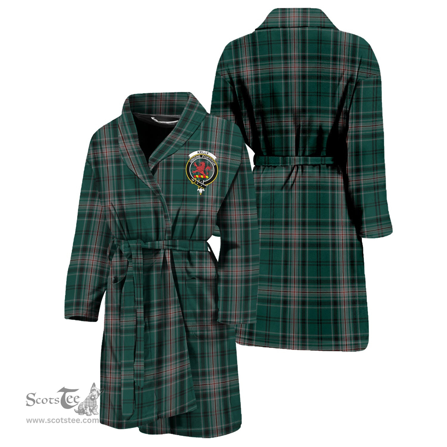 Scottish Kelly of Sleat Hunting Clan Family Crest Tartan Bathrobe