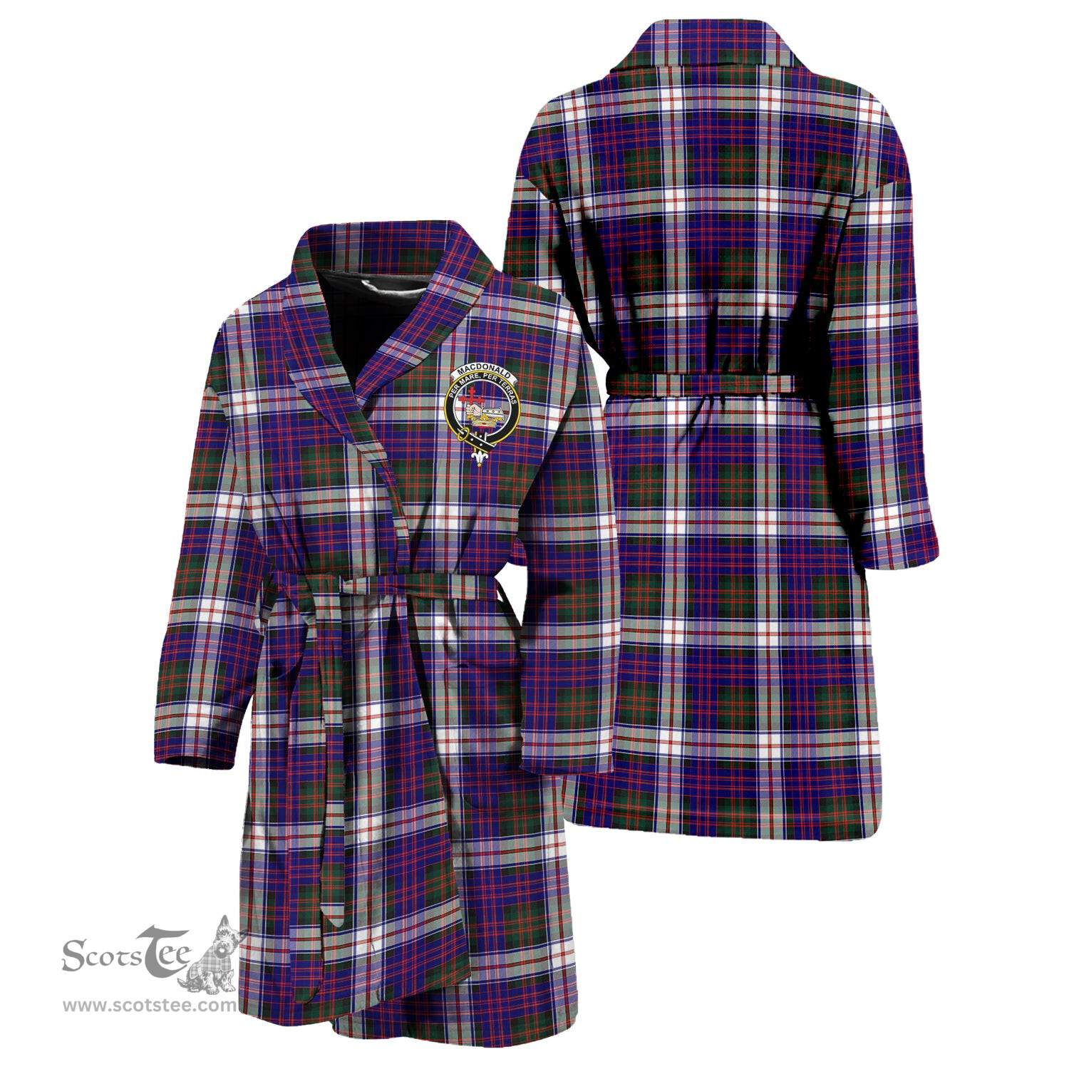 Scottish MacDonald Dress Modern Clan Family Crest Tartan Bathrobe