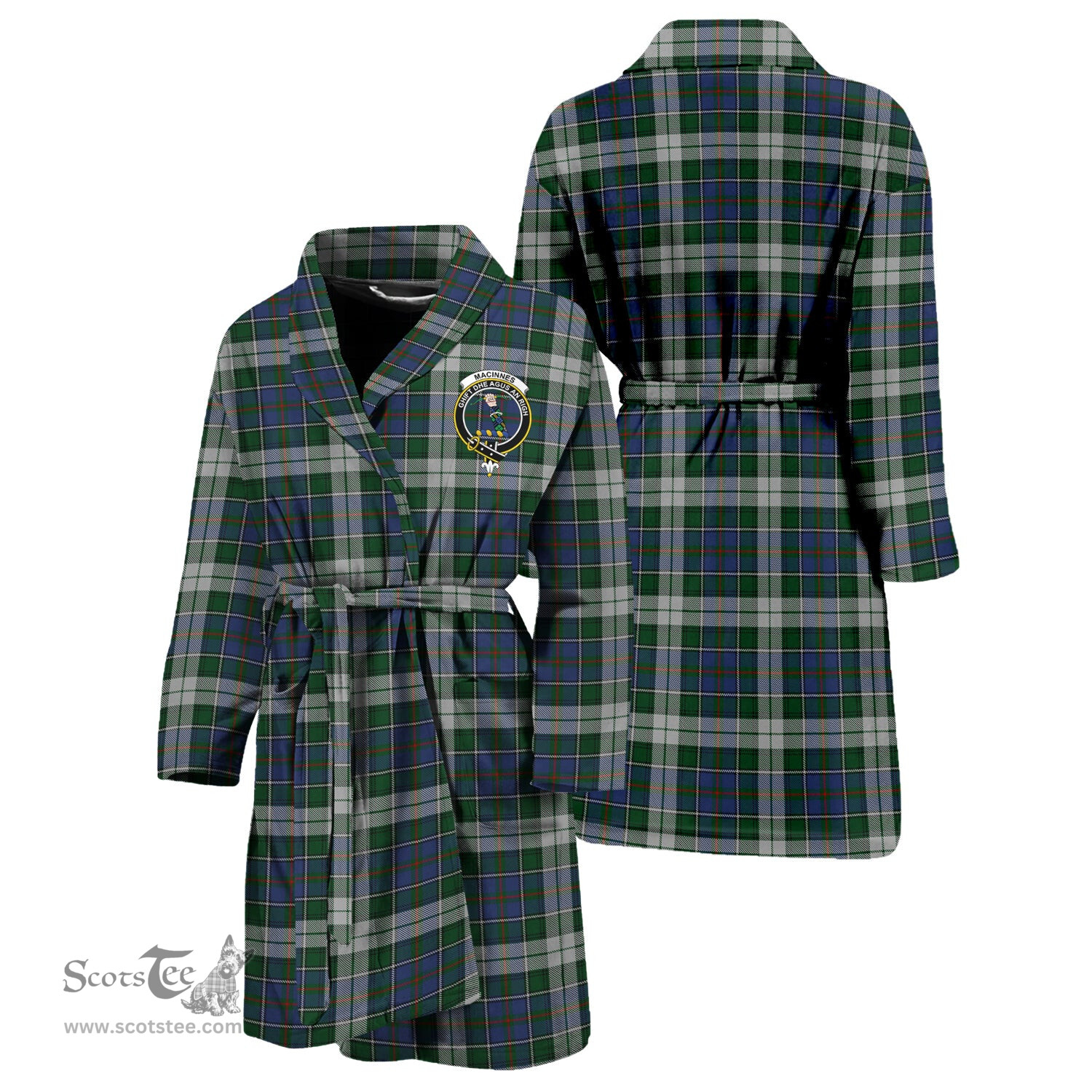Scottish MacInnes Dress Clan Family Crest Tartan Bathrobe