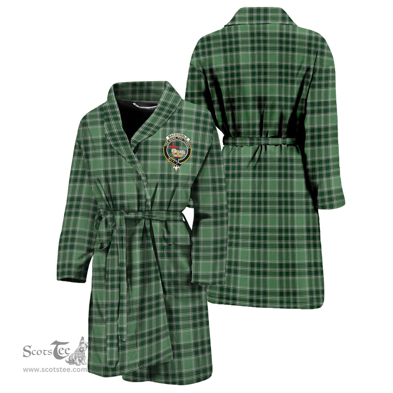 Scottish MacDonald Lord of the Isles Hunting Clan Family Crest Tartan Bathrobe