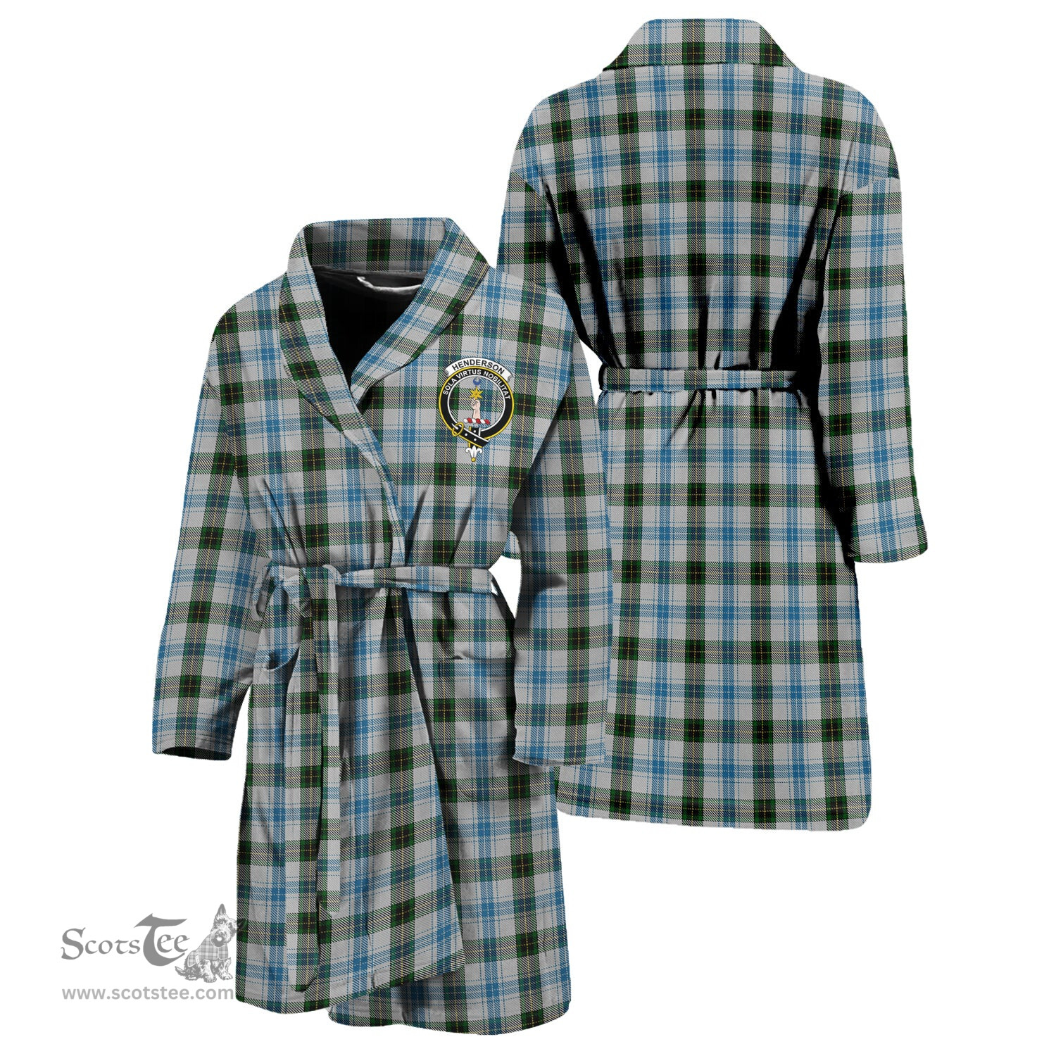 Scottish Henderson Dress Clan Family Crest Tartan Bathrobe