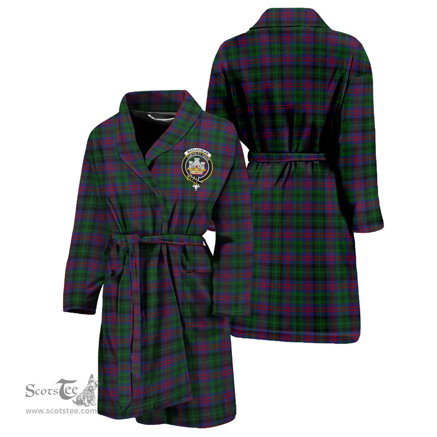Scottish MacLachlan Hunting Clan Family Crest Tartan Bathrobe