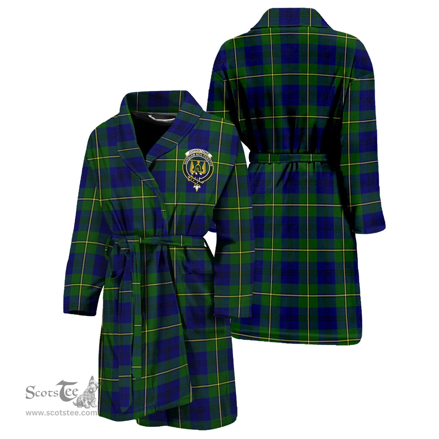 Scottish Johnstone-Johnston Modern Clan Family Crest Tartan Bathrobe