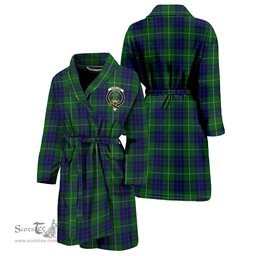 Scottish Hamilton Green Hunting Clan Family Crest Tartan Bathrobe