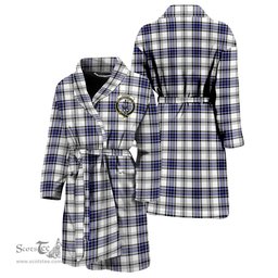 Scottish Hannay Modern Clan Family Crest Tartan Bathrobe