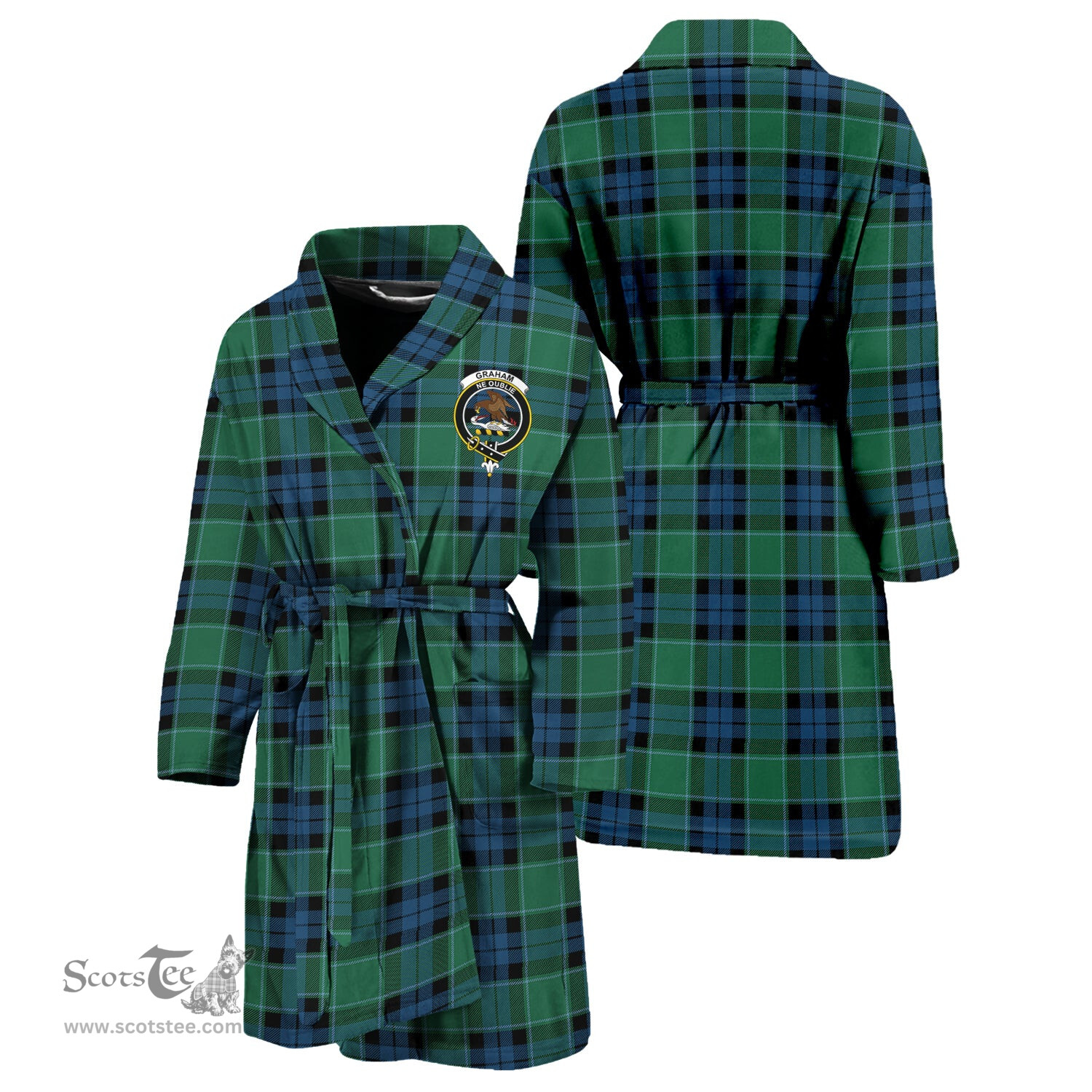 Scottish Graham of Menteith Ancient Clan Family Crest Tartan Bathrobe