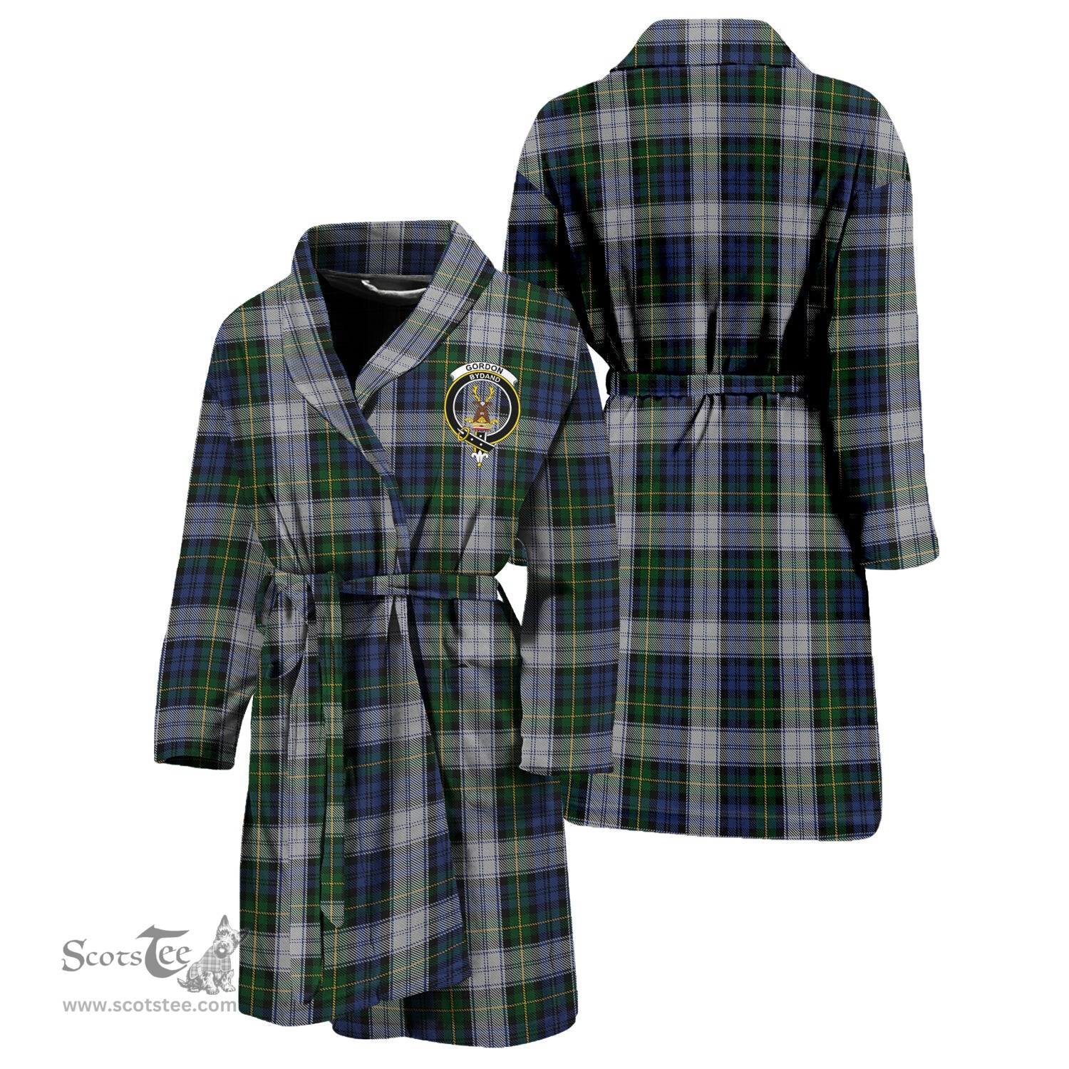 Scottish Gordon Dress Clan Family Crest Tartan Bathrobe