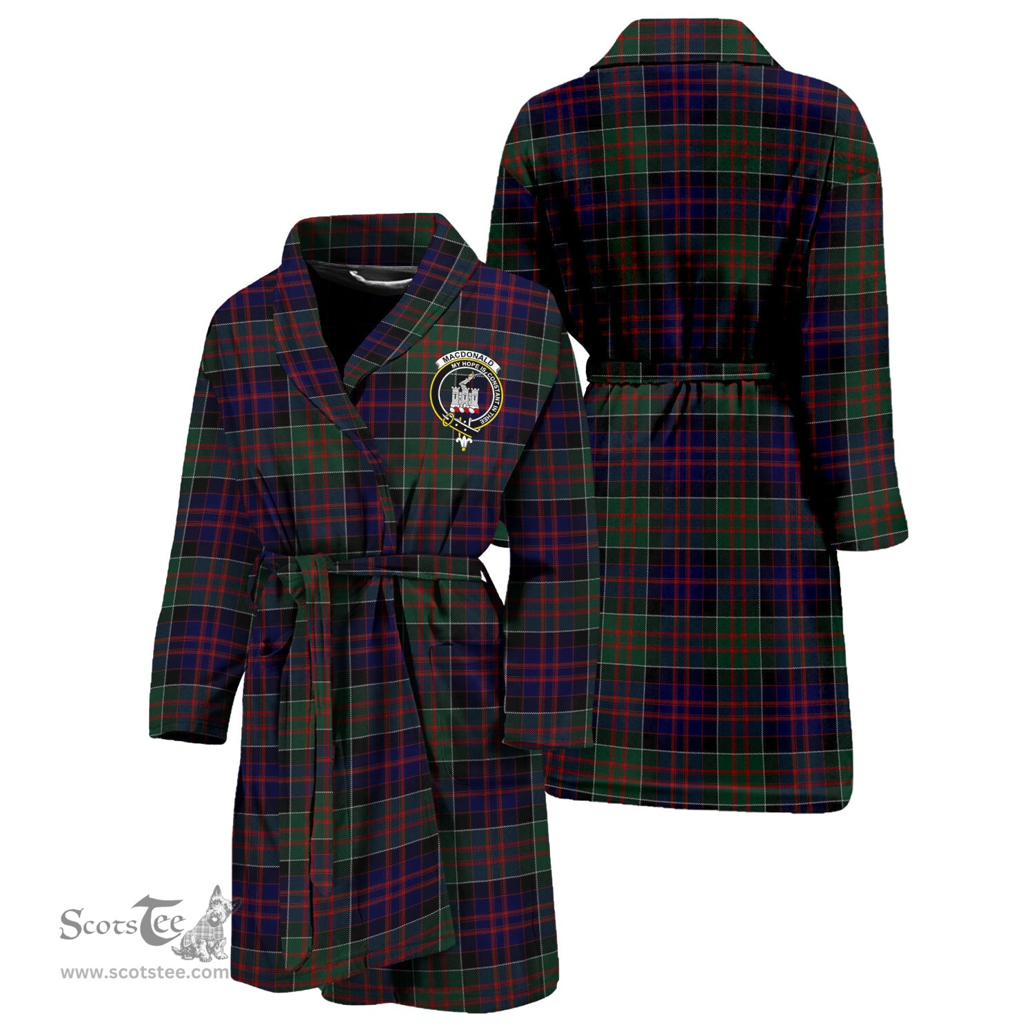 Scottish MacDonald of Clan Ranald Clan Family Crest Tartan Bathrobe