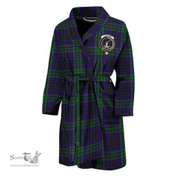 Scottish Lumsden Green Clan Family Crest Tartan Bathrobe