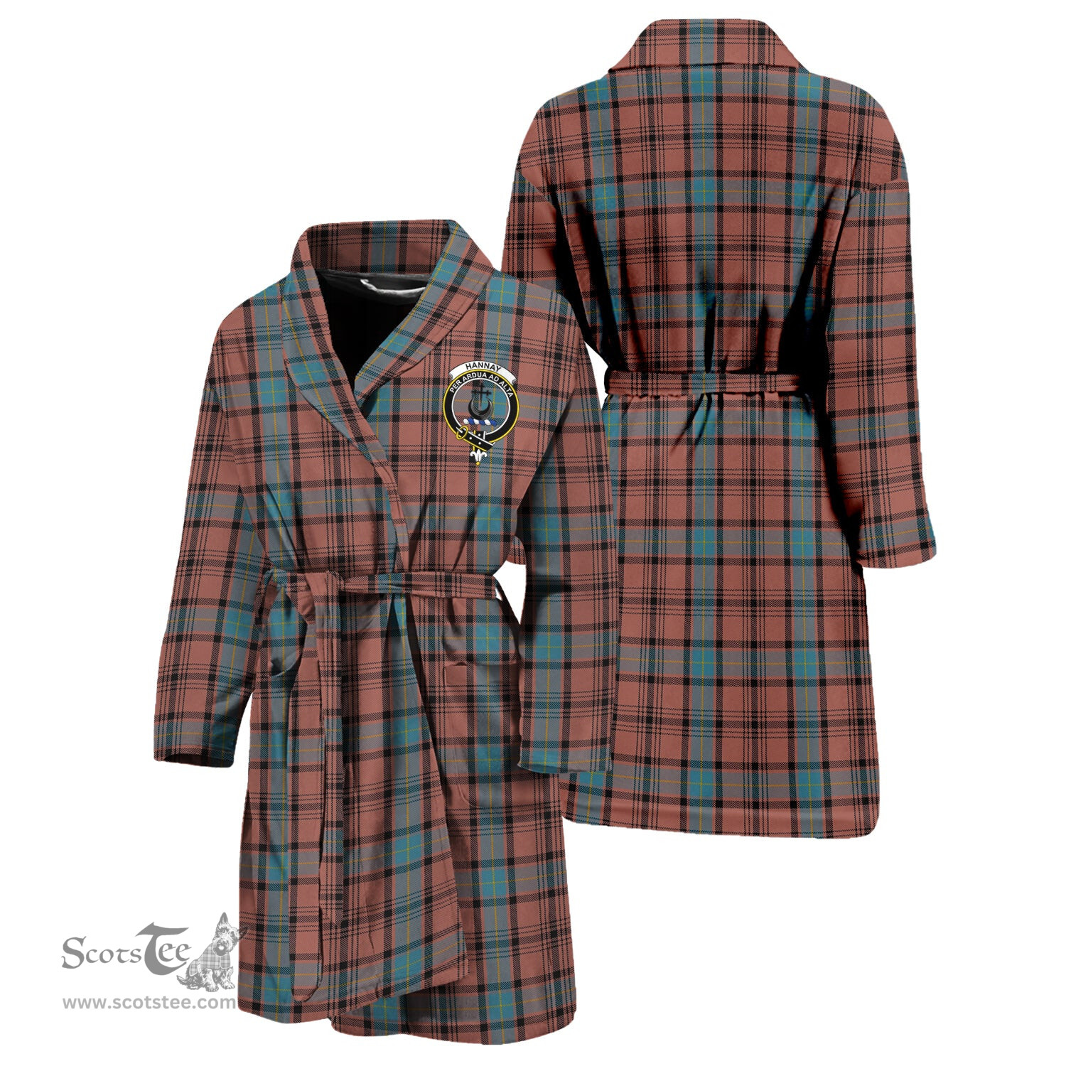 Scottish Hannay Dress Clan Family Crest Tartan Bathrobe