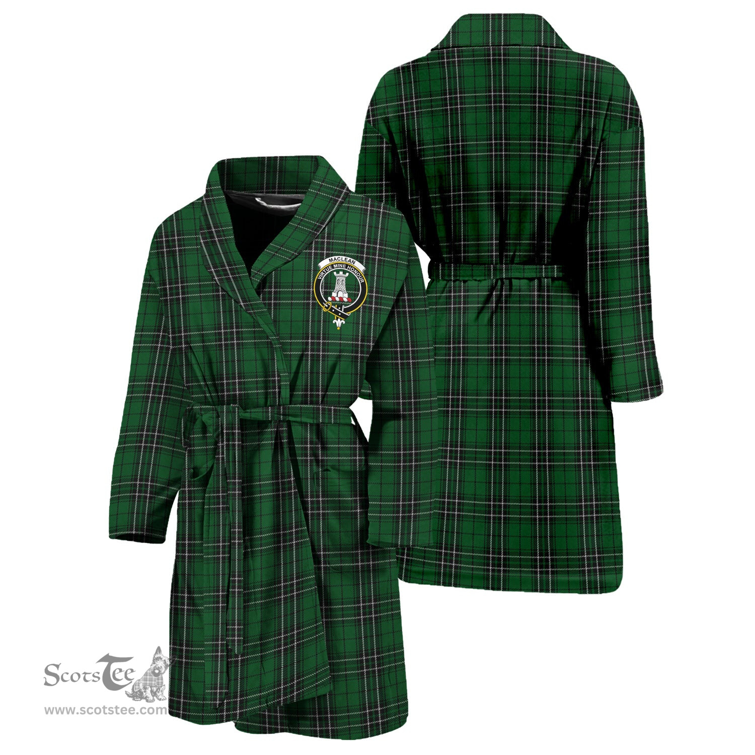 Scottish MacLean of Duart Hunting Clan Family Crest Tartan Bathrobe