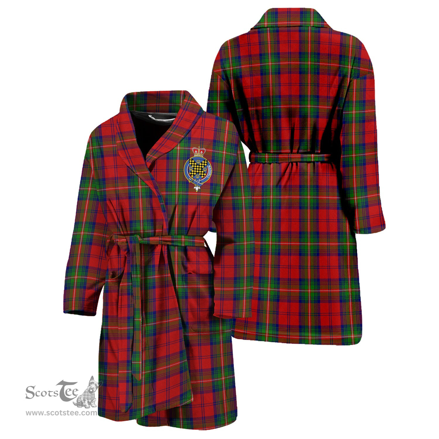 Scottish Waddell (Fife), Greg Clan Family Crest Tartan Bathrobe