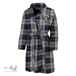 Scottish Menzies Black Dress Clan Family Crest Tartan Bathrobe
