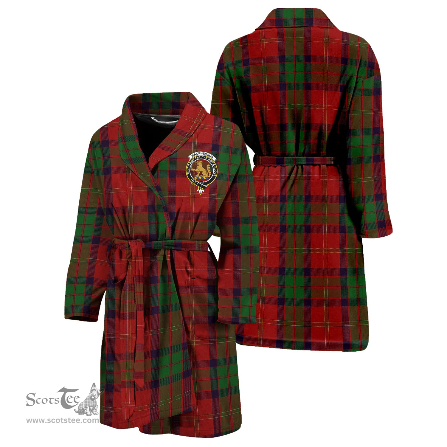 Scottish MacPherson of Cluny Clan Family Crest Tartan Bathrobe