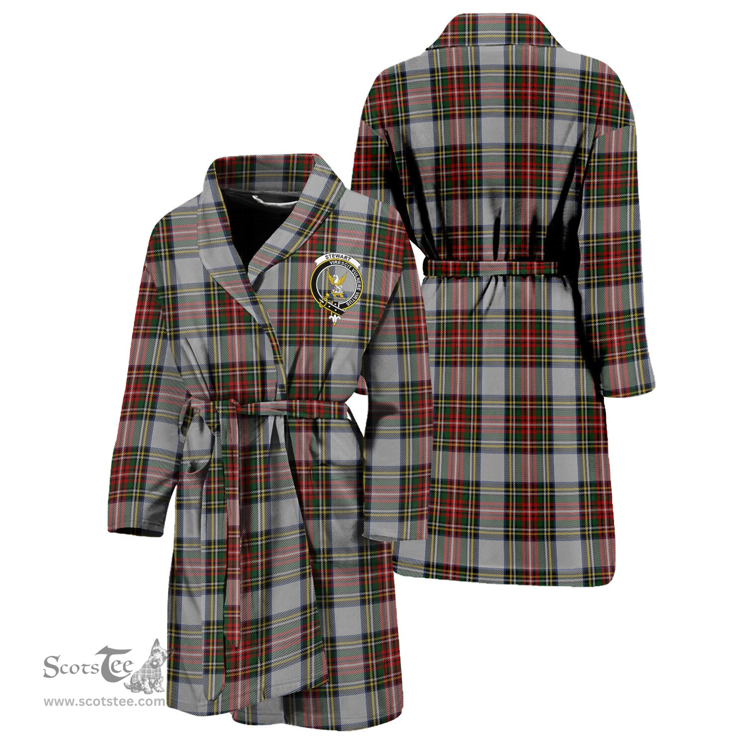 Scottish Stewart Dress Clan Family Crest Tartan Bathrobe
