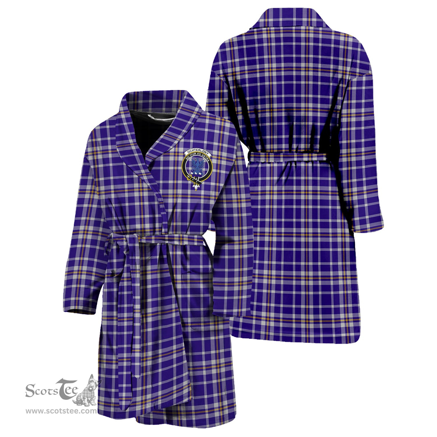 Scottish Ochterlony Clan Family Crest Tartan Bathrobe
